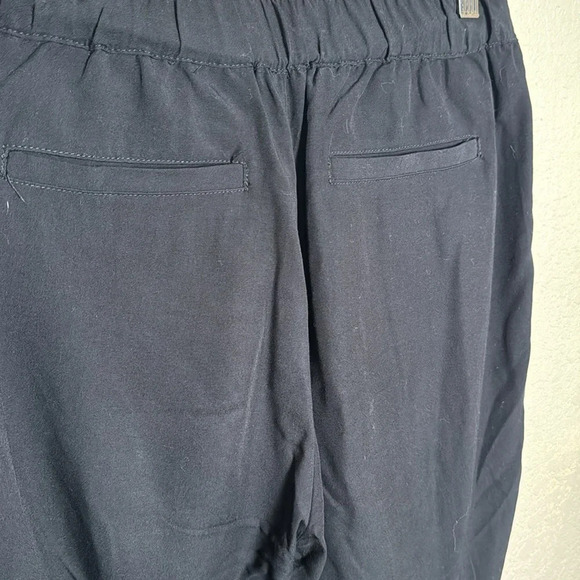 Madewell Womens Black XS Pants Elastic Tie Front Waist Pockets Side Slit Ankle - Picture 6 of 9